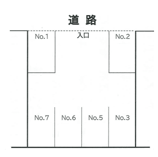 長谷川駐車場の駐車配置図