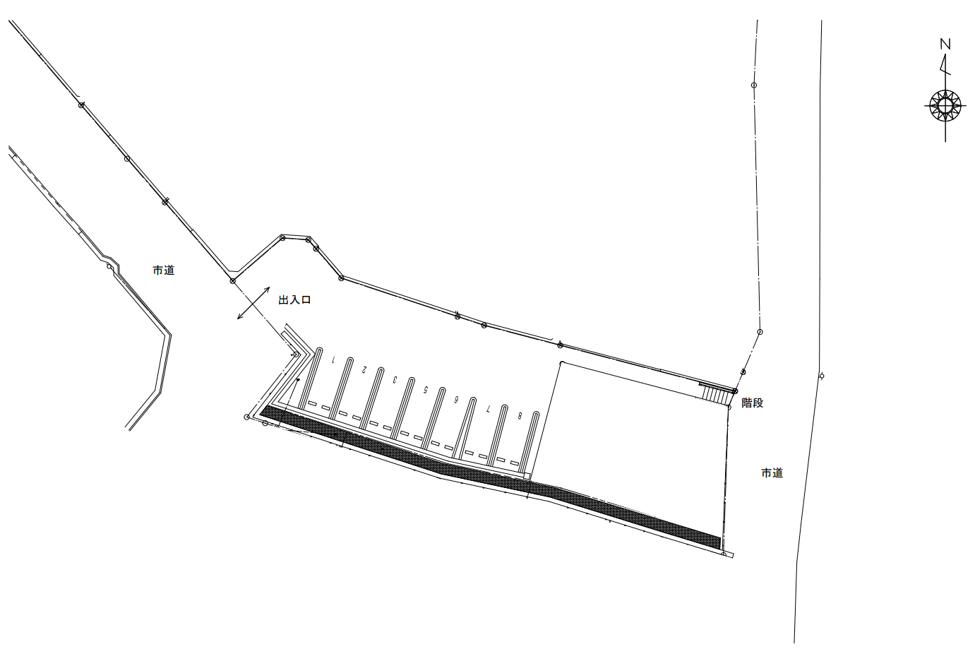 欠町駐車場の駐車配置図