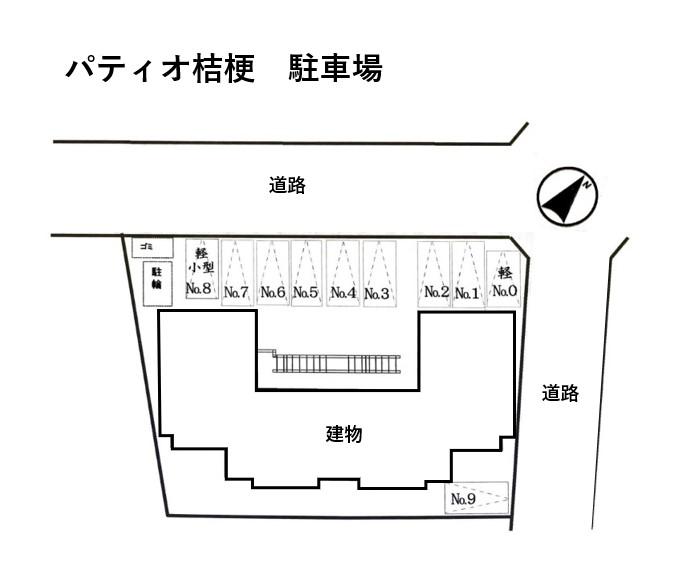 パティオ桔梗駐車場の駐車配置図