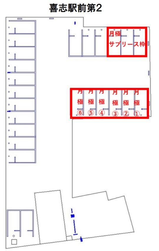 喜志駅前第2の駐車配置図