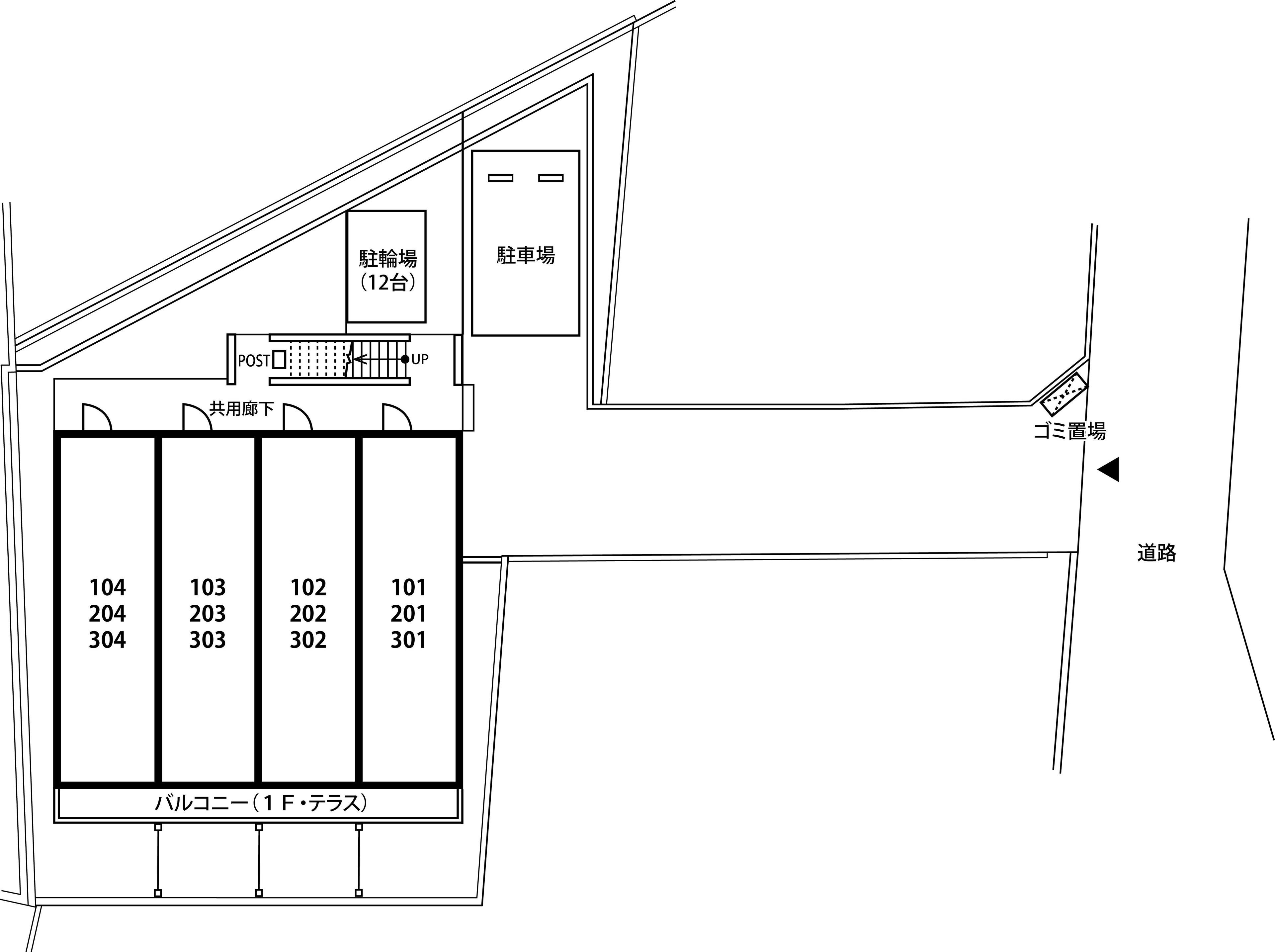 リブリ・ニューフィールⅡの駐車配置図