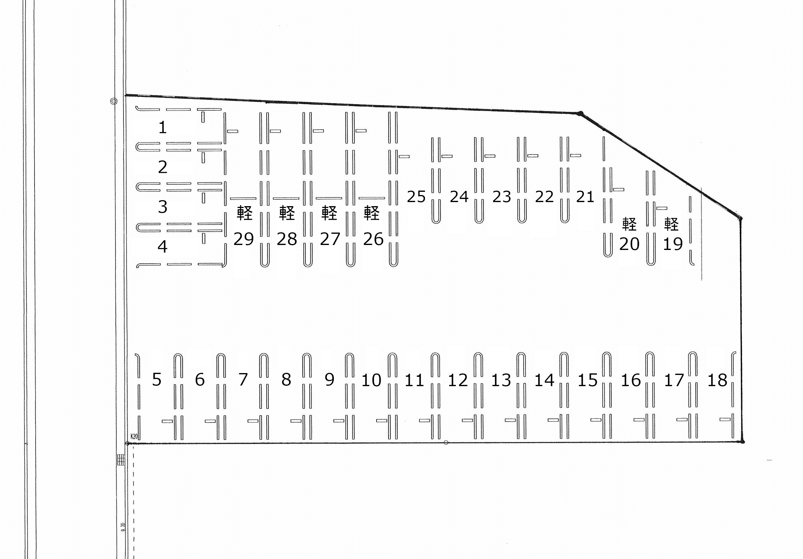 栄町1丁目駐車場の駐車配置図