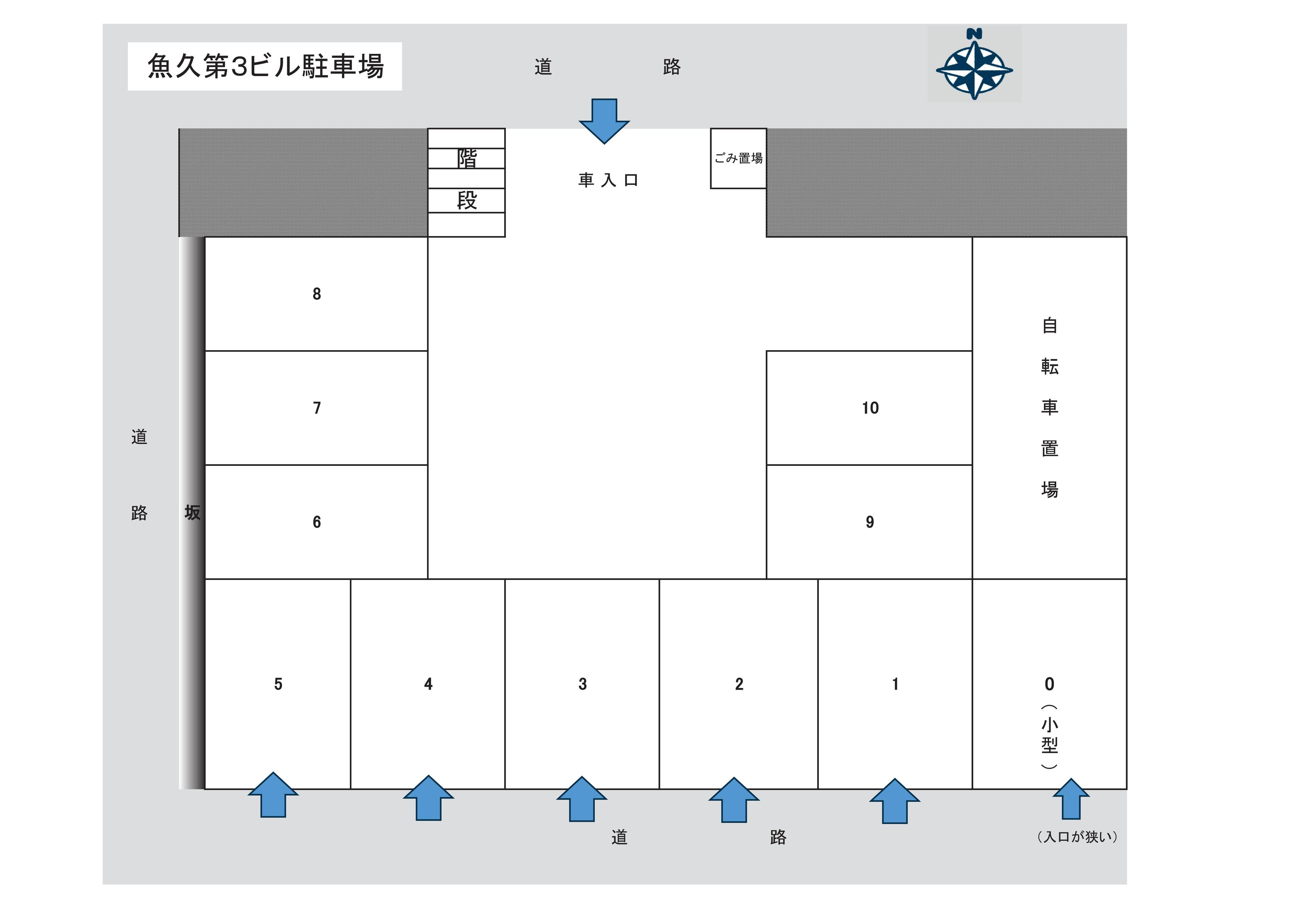 UQ旭町駐車場の駐車配置図