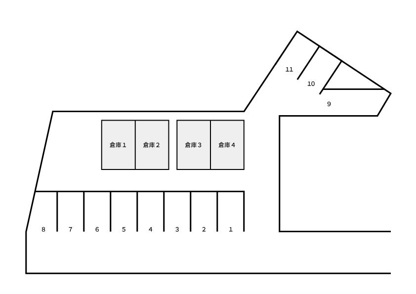 浜乃木1丁目倉庫・駐車場の駐車配置図