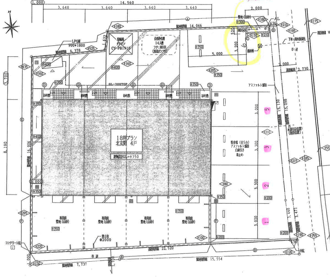 シャルマンオリヅの駐車配置図