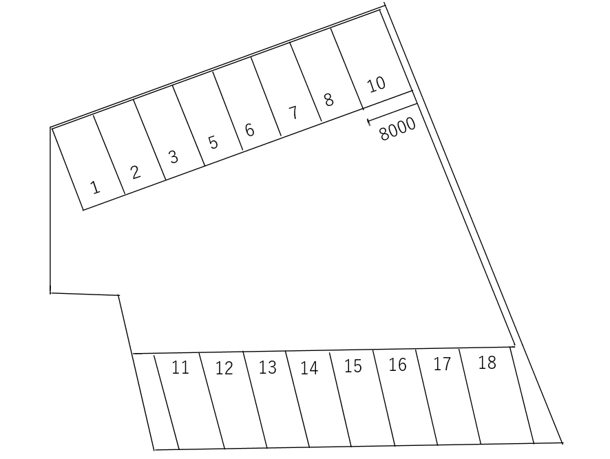 京町月極駐車場の駐車配置図