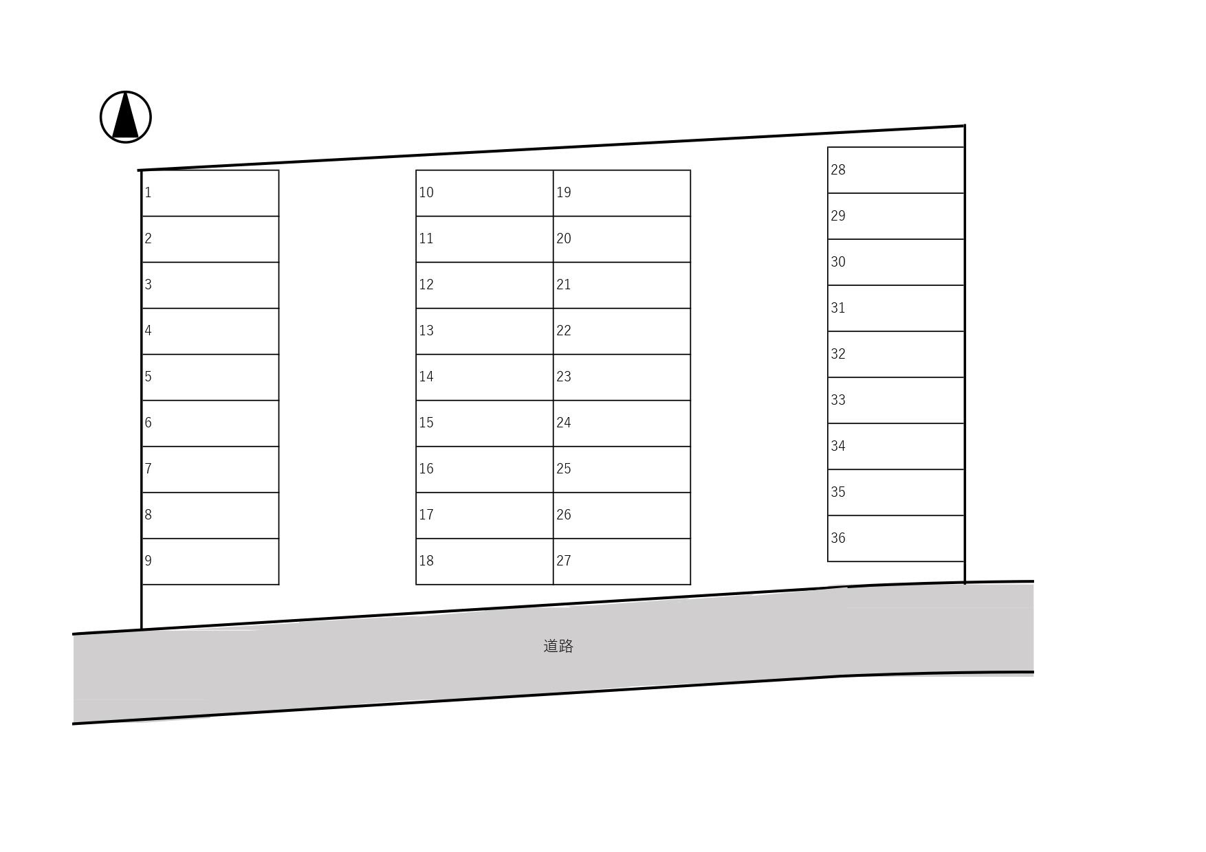 大治西條ファミリーパークの駐車配置図