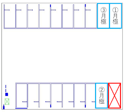 阿久比駅前の駐車配置図