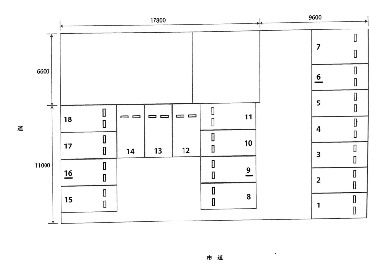 ザ・パーク馬場町の駐車配置図