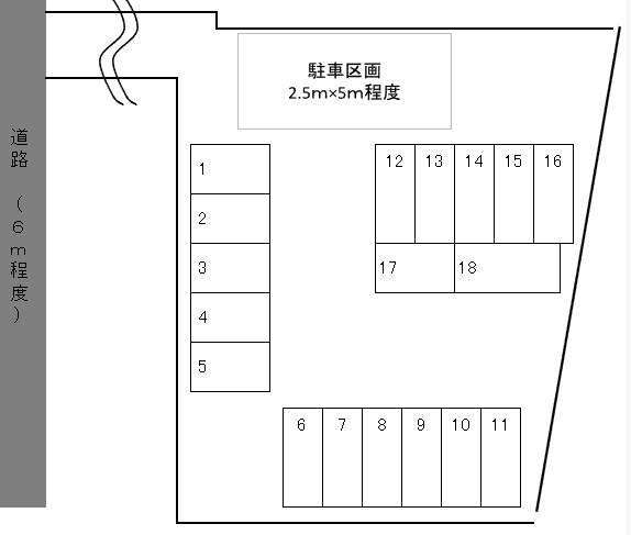 日物谷駐車場の駐車配置図