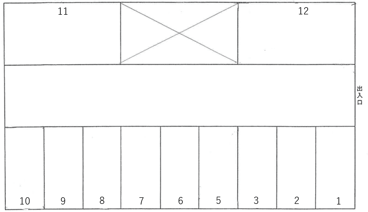 アジア 御茶山駐車場の駐車配置図