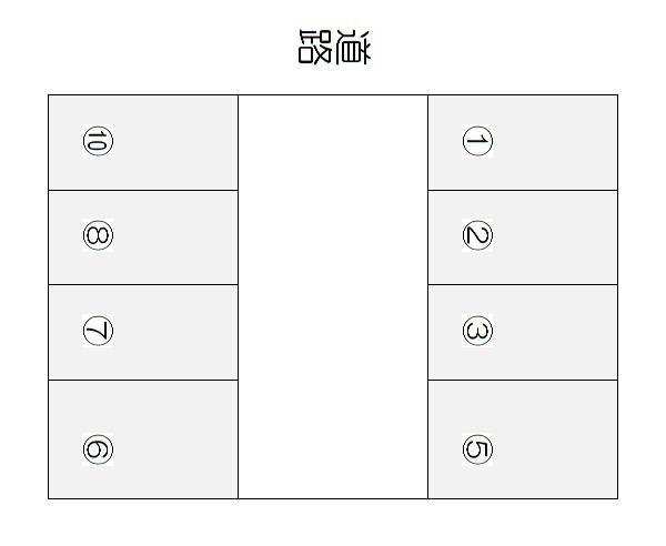 秋葉1丁目ガレージの駐車配置図