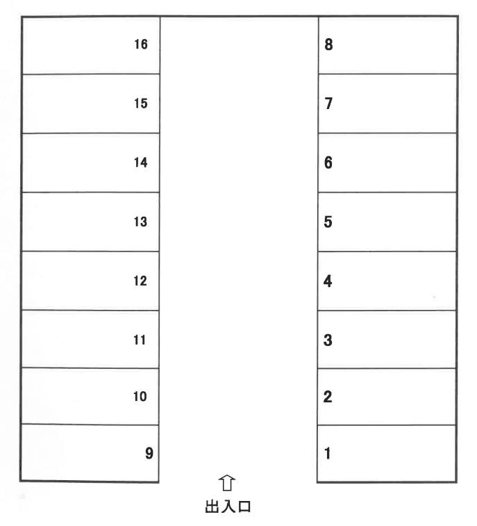 野芥8丁目駐車場の駐車配置図