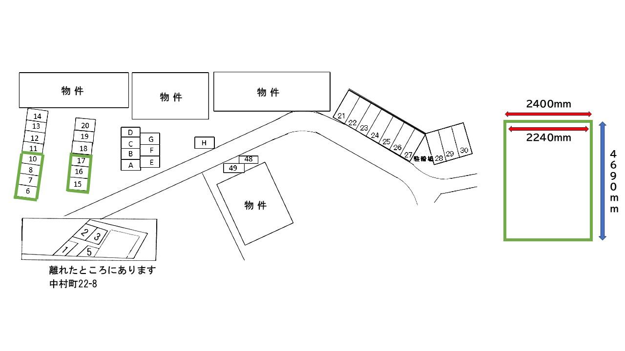 中正パーキングの駐車配置図