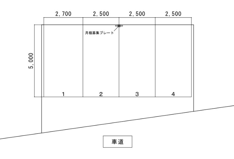 パーキングスペース二葉町第2月極駐車場の駐車配置図