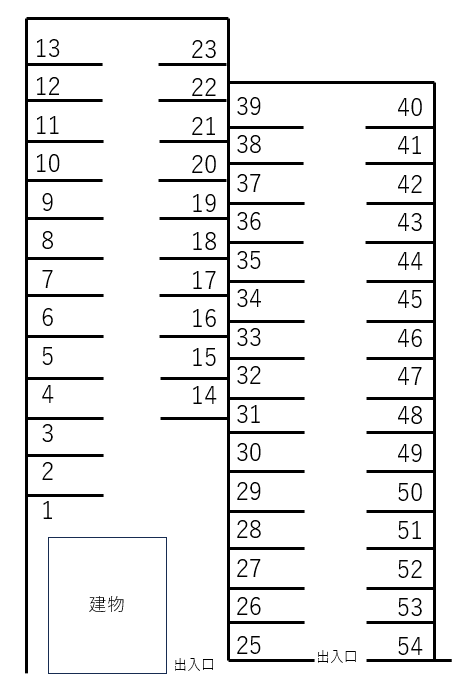 原田駐車場の駐車配置図
