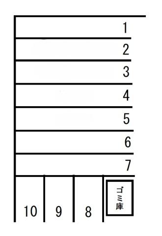 有限会社岡村コーポレーション月極駐車場の駐車配置図