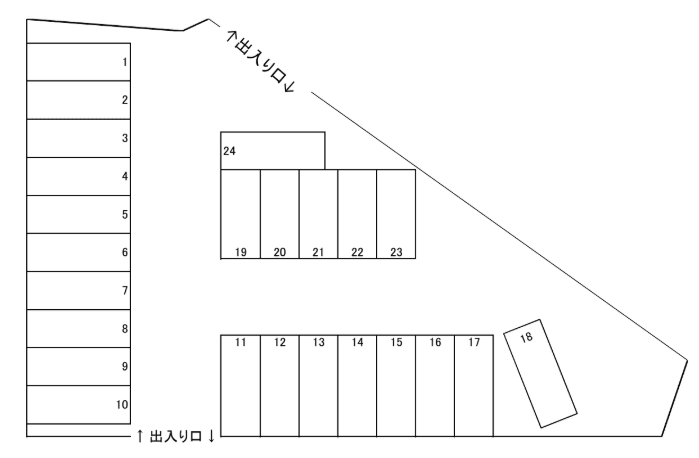 サンライズパーキングの駐車配置図