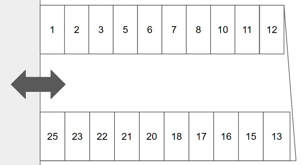 グリーンカーパーク鳳西の駐車配置図
