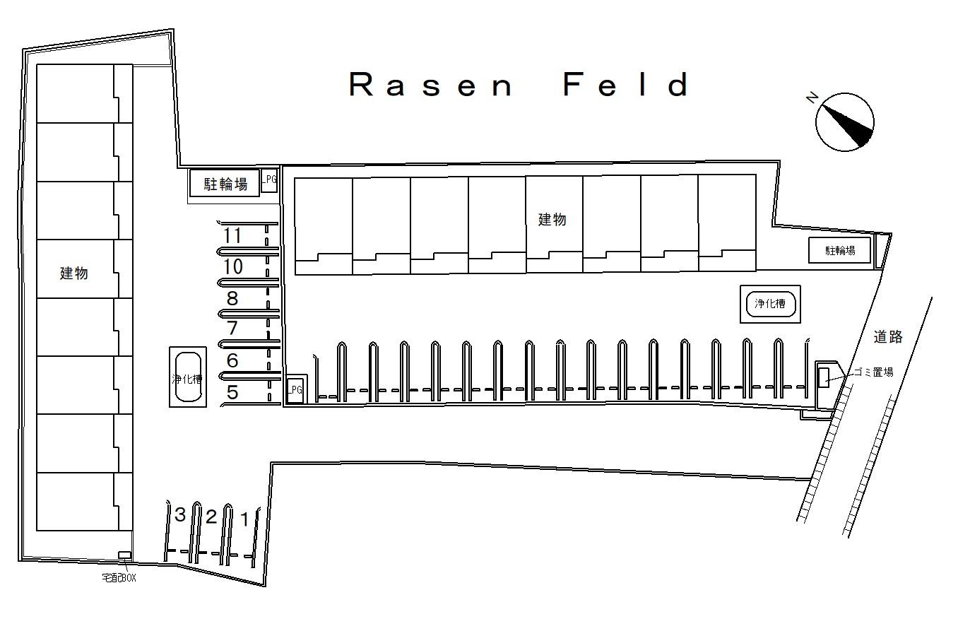 Rasen Feldの駐車配置図