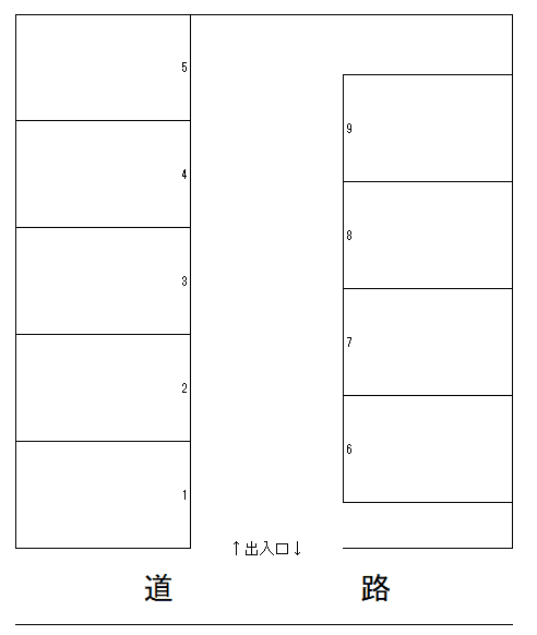 国分月極駐車場の駐車配置図