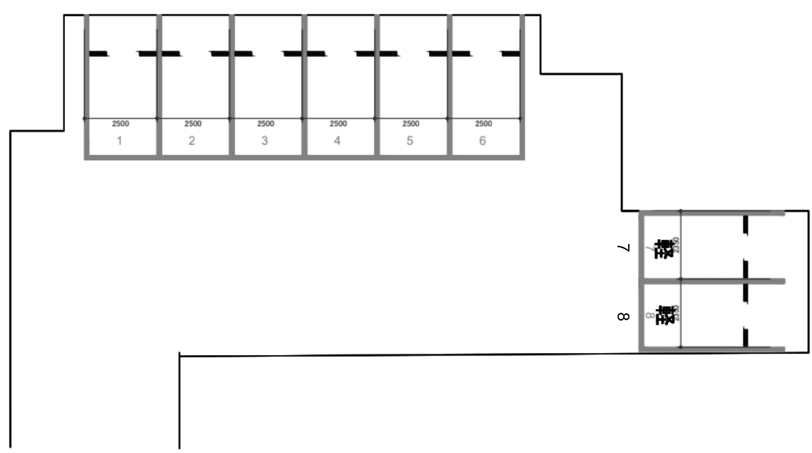 高洲駐車場の駐車配置図
