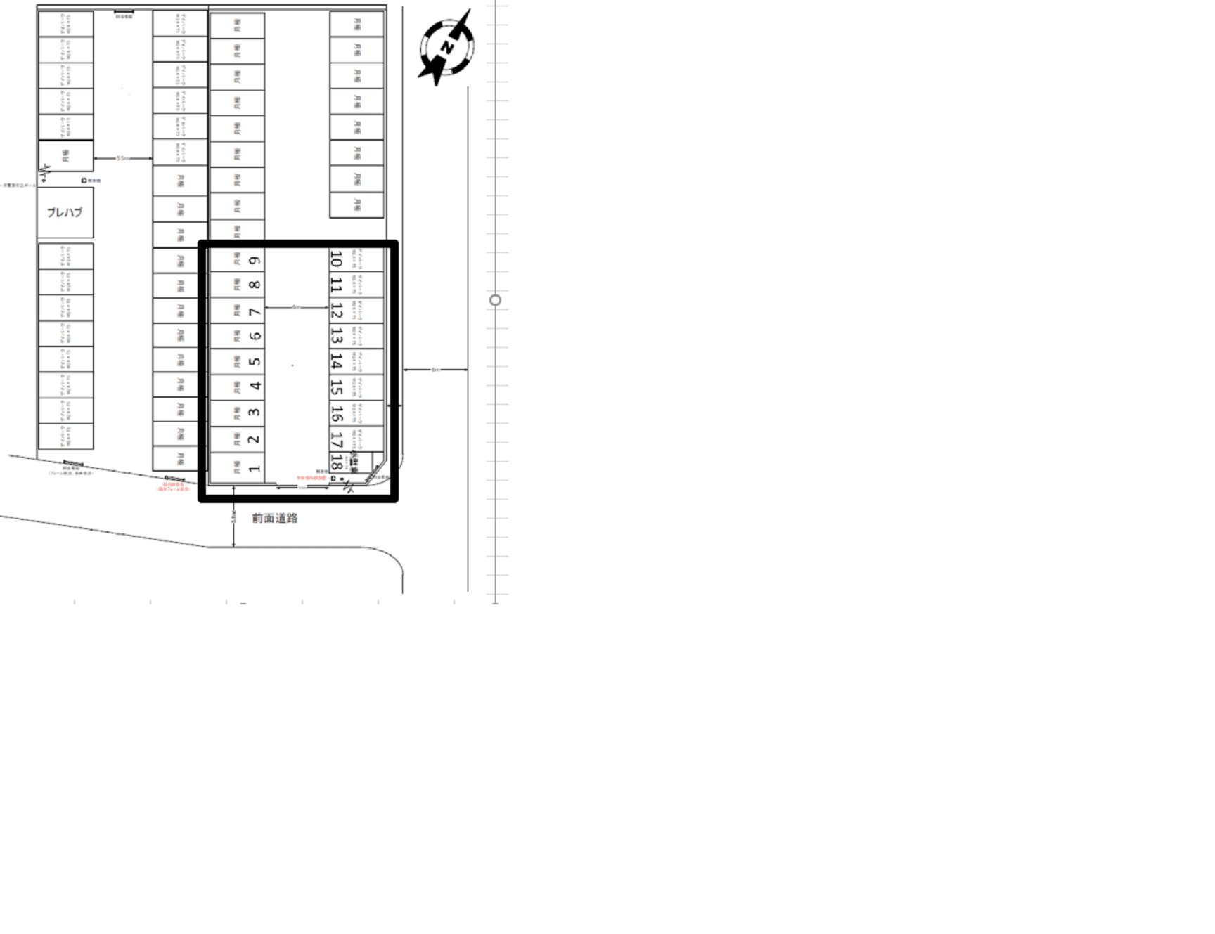 茅ケ崎東2丁目第7駐車場の駐車配置図