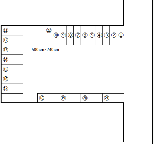 サンモータープールの駐車配置図