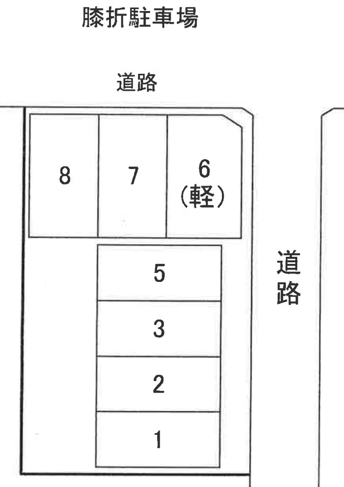 膝折駐車場の駐車配置図