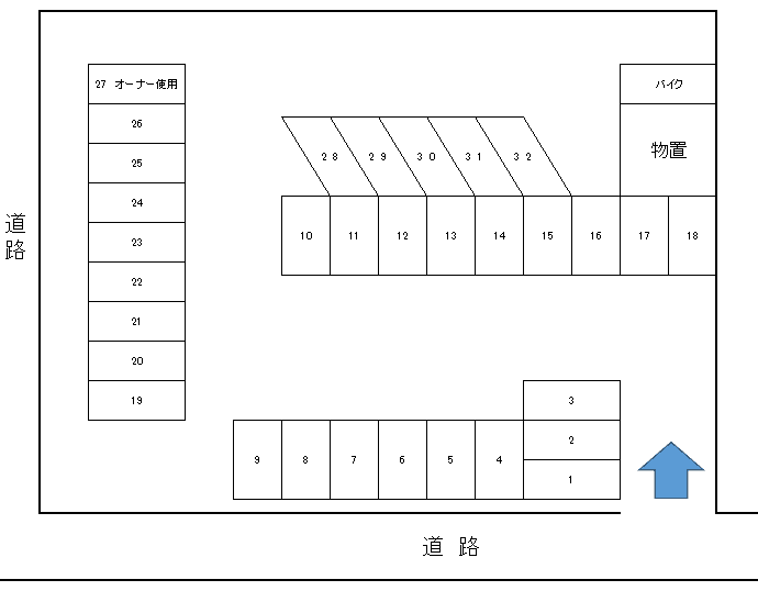 旭町第1駐車場の駐車配置図