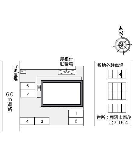 パークハイムⅤ(26475) 敷地外駐車場の駐車配置図