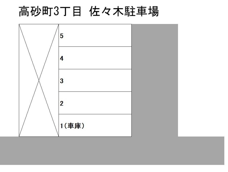 高砂町3丁目 佐々木駐車場の駐車配置図