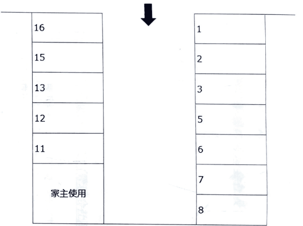 森澤(針木東)パーキングの駐車配置図