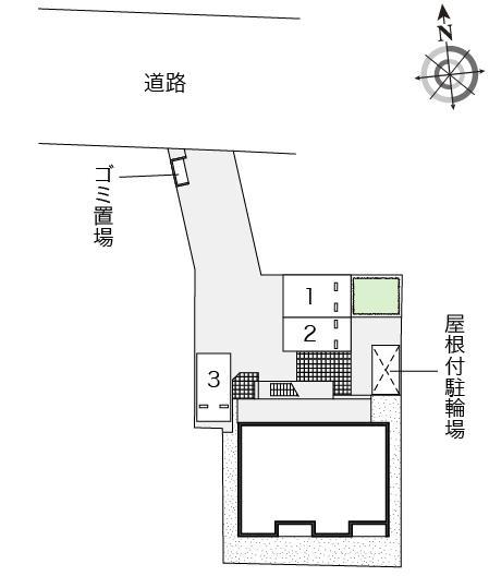 サンモール畷(53110) 敷地外駐車場の駐車配置図