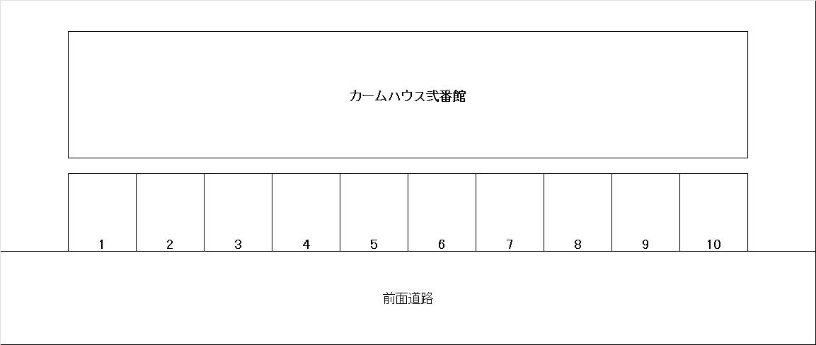 カームハウス弐番館 駐車場の駐車配置図