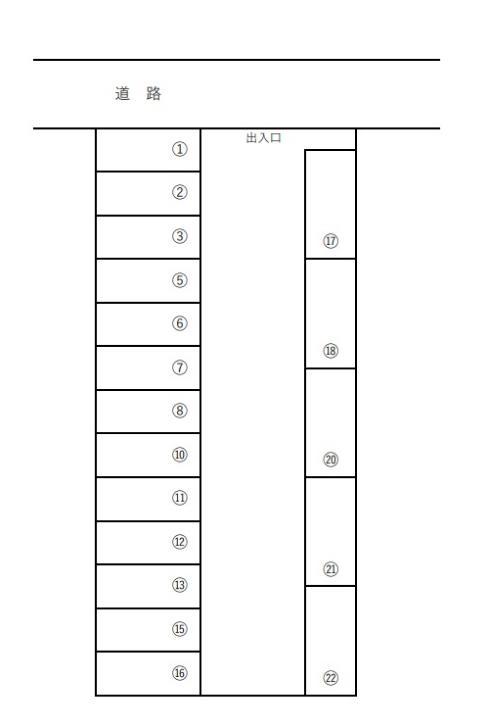 親松中央駐車場の駐車配置図
