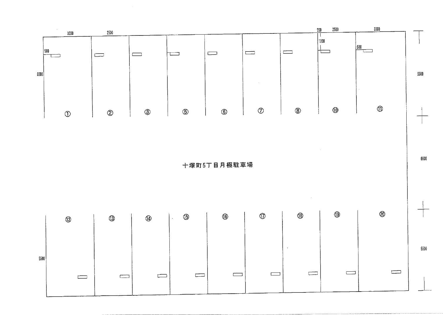 第2錦駐車場の駐車配置図