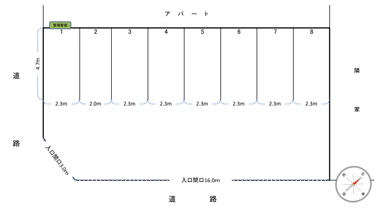 野水駐車場の駐車配置図