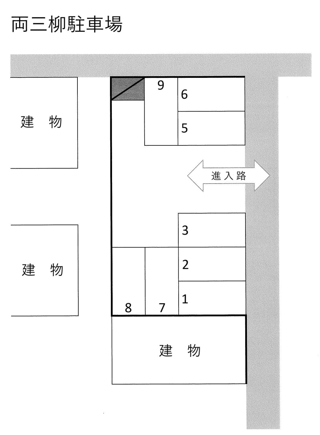 両三柳駐車場の駐車配置図