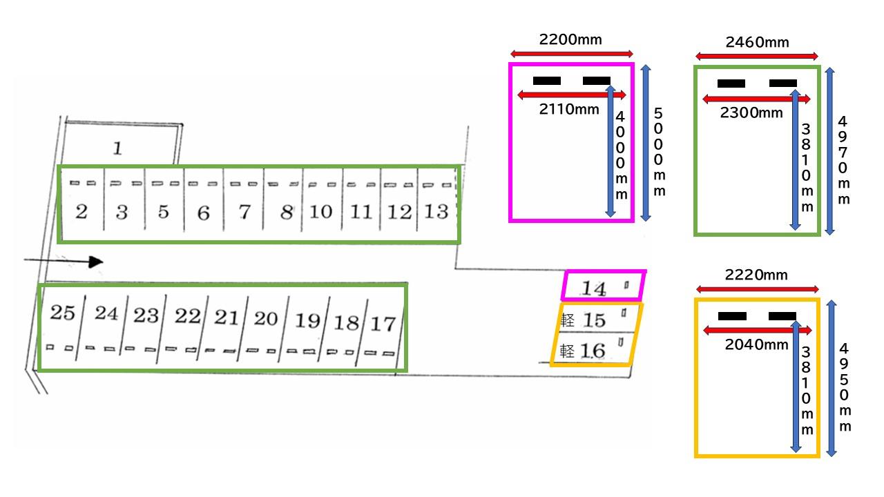 有松1丁目パーキングの駐車配置図