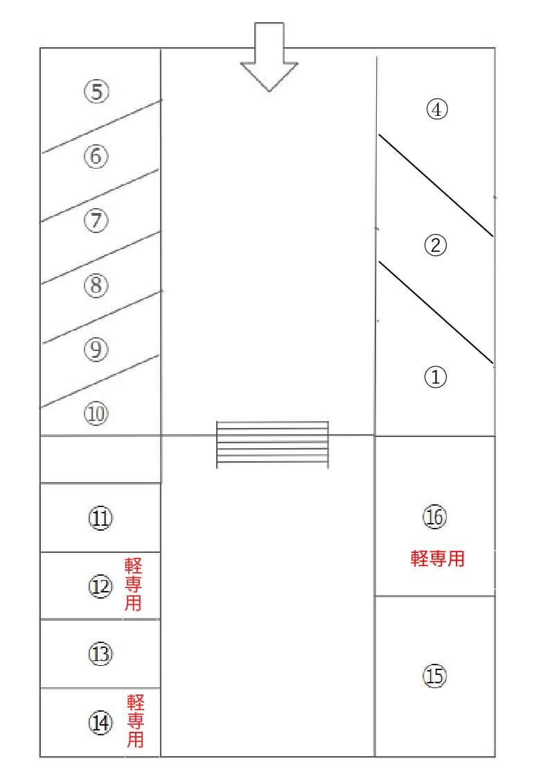 寺岡貸駐車場の駐車配置図