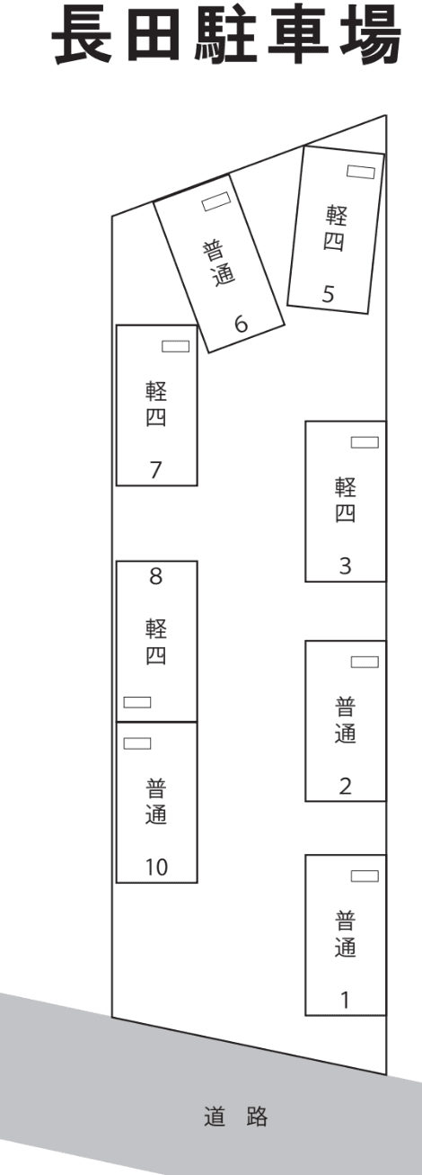 長田月極駐車場の駐車配置図