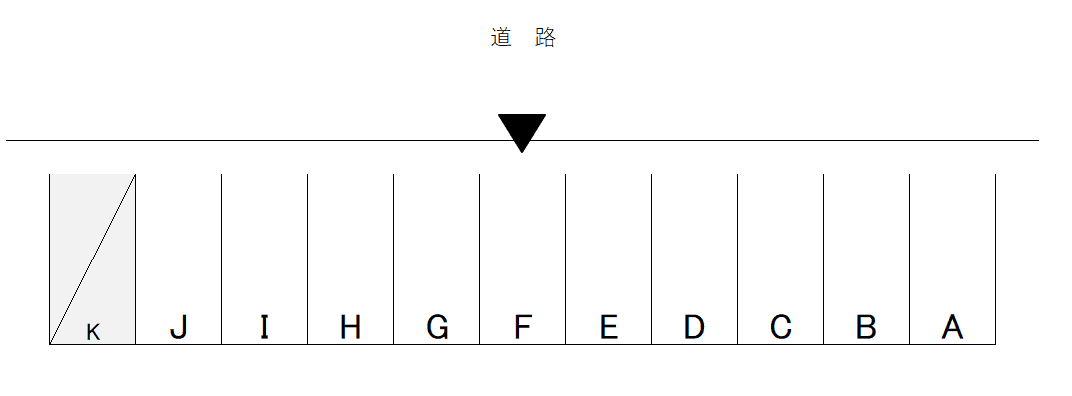 大学前パーキングの駐車配置図