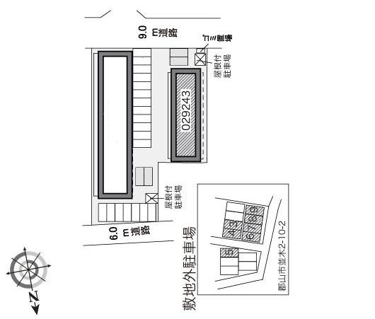 郡山並木2(29243) 敷地外駐車場の駐車配置図