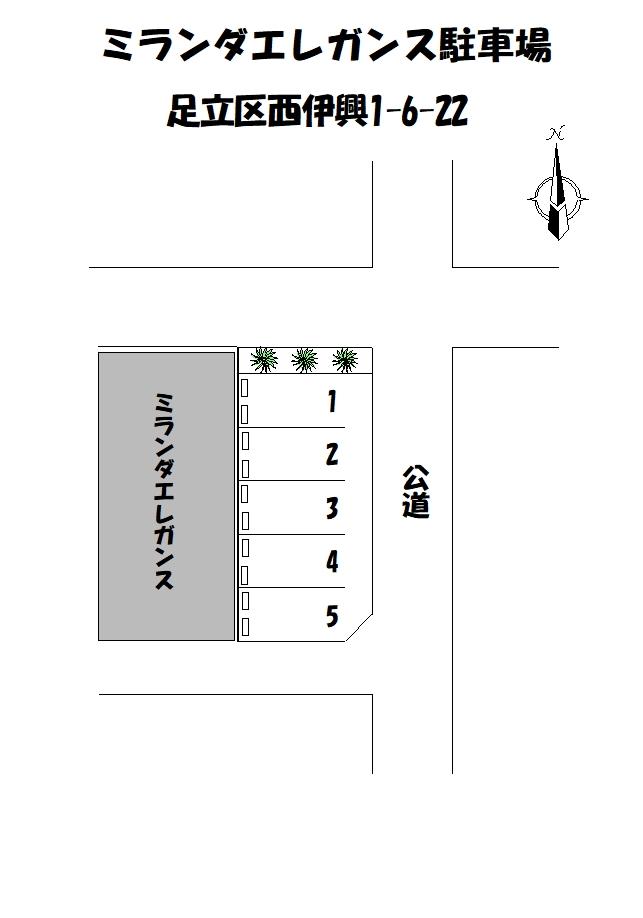 ミランダエレガンス駐車場の駐車配置図