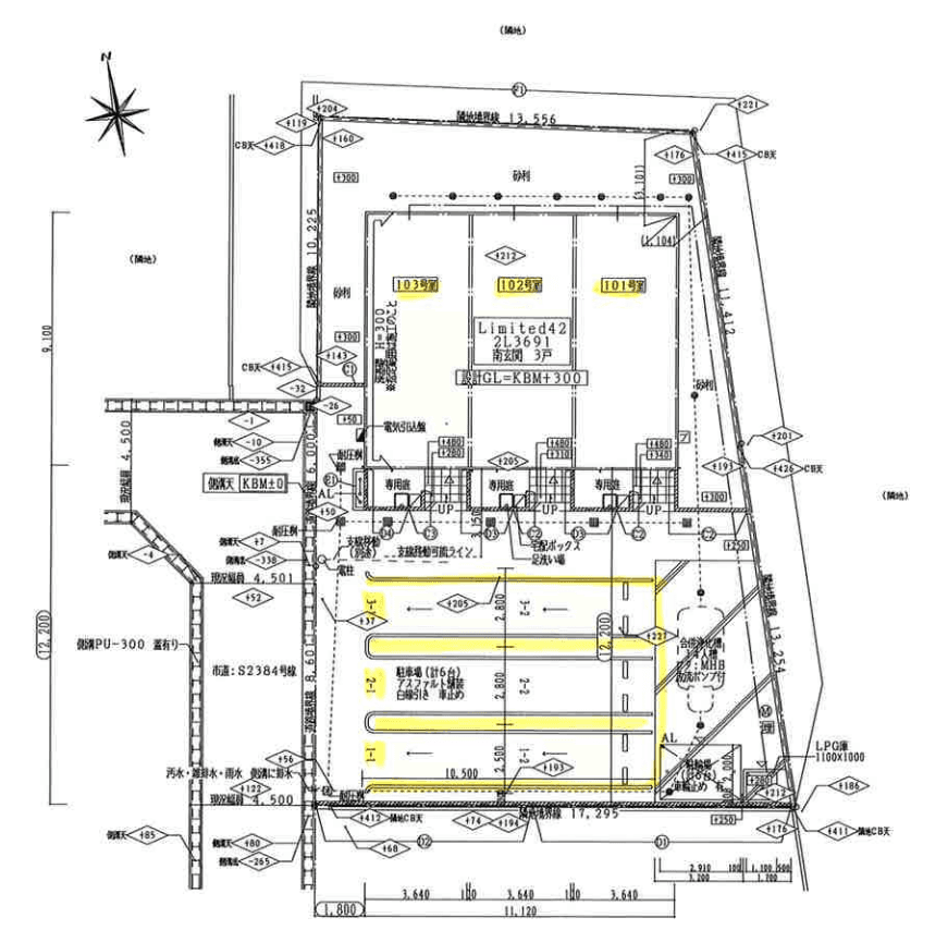 ファミリアの駐車配置図
