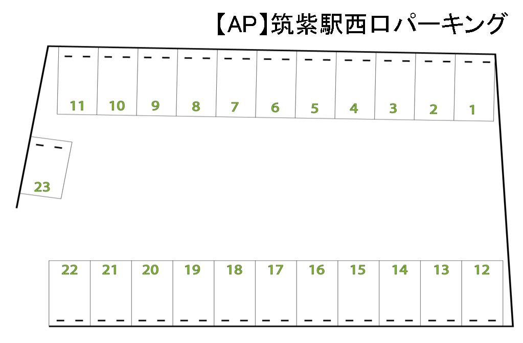 筑紫駅西口パーキングの駐車配置図