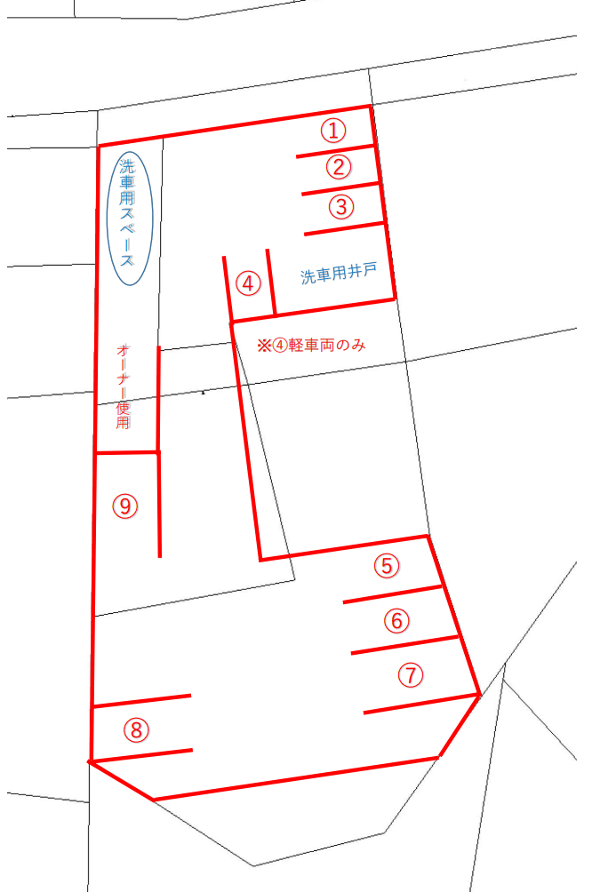 長井5丁目駐車場の駐車配置図