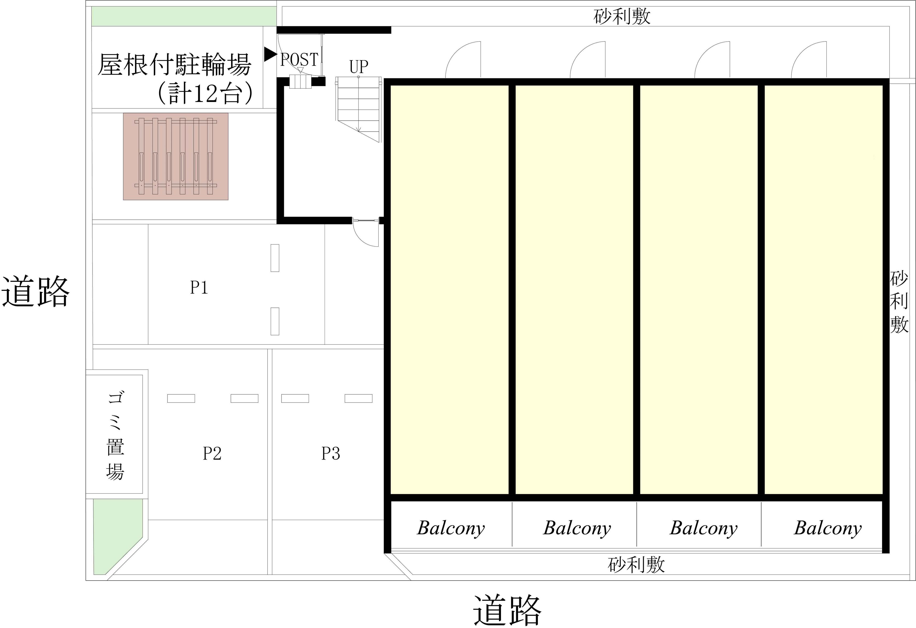 リブリ・ノースマウンティン駐車場の駐車配置図