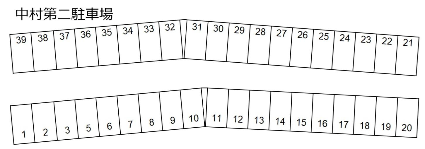 中村第二駐車場の駐車配置図